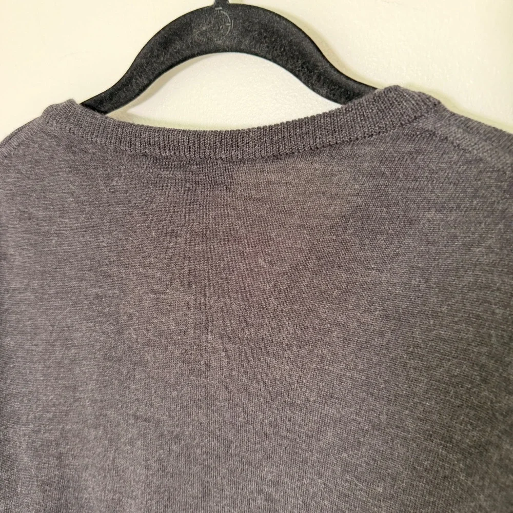 Merino Wool Made in Italy Mens Sweater (LG) Extra Fine Knit Gray Mens Layering